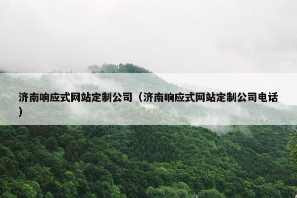 济南响应式网站定制公司（济南响应式网站定制公司电话）