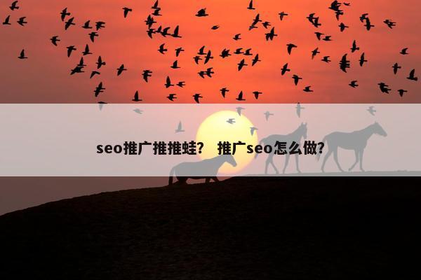 seo推广推推蛙？ 推广seo怎么做？