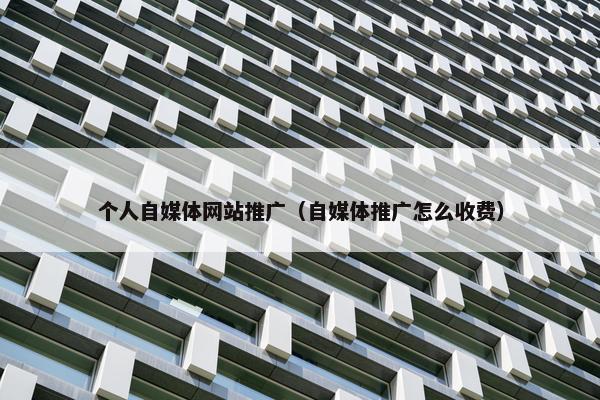 个人自媒体网站推广（自媒体推广怎么收费）