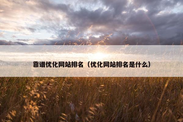 靠谱优化网站排名（优化网站排名是什么）