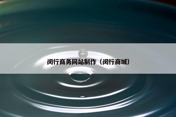 闵行商务网站制作（闵行商城）