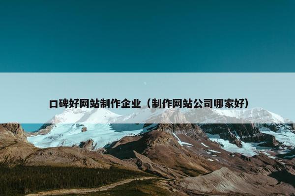口碑好网站制作企业（制作网站公司哪家好）
