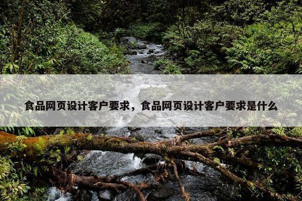 食品网页设计客户要求，食品网页设计客户要求是什么