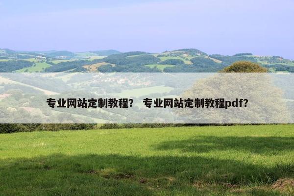 专业网站定制教程？ 专业网站定制教程pdf？