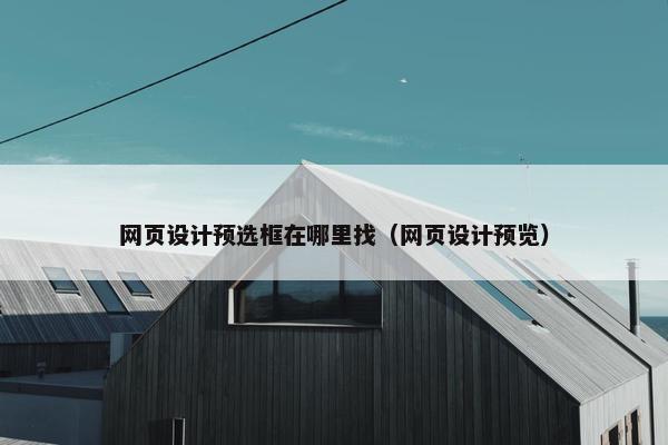 网页设计预选框在哪里找（网页设计预览）