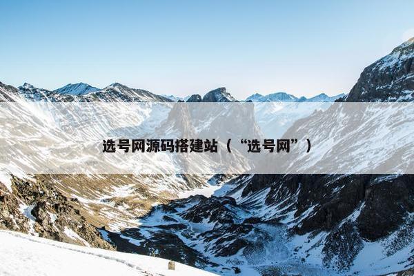 选号网源码搭建站（“选号网”）