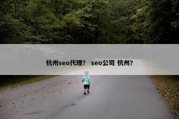 杭州seo代理？ seo公司 杭州？