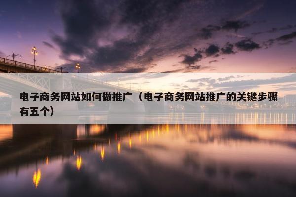 电子商务网站如何做推广（电子商务网站推广的关键步骤有五个）