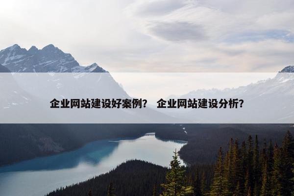 企业网站建设好案例？ 企业网站建设分析？
