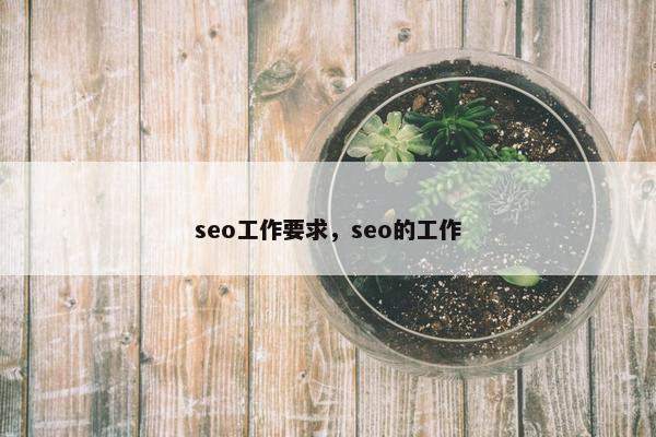 seo工作要求，seo的工作