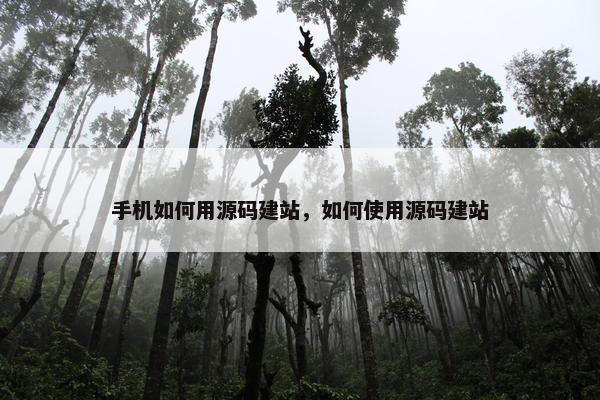 手机如何用源码建站，如何使用源码建站