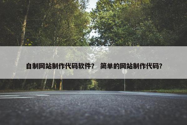 自制网站制作代码软件？ 简单的网站制作代码？