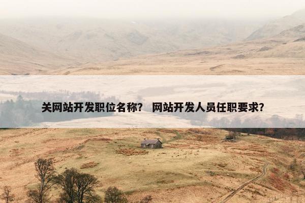 关网站开发职位名称？ 网站开发人员任职要求？