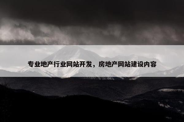 专业地产行业网站开发，房地产网站建设内容