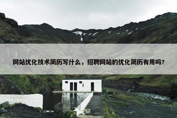 网站优化技术简历写什么，招聘网站的优化简历有用吗?