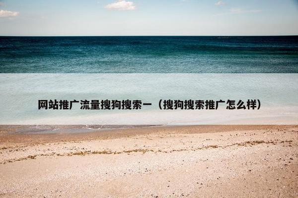 网站推广流量搜狗搜索一（搜狗搜索推广怎么样）