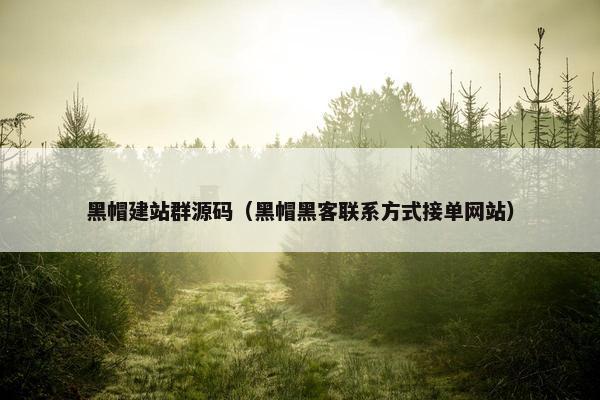 黑帽建站群源码（黑帽黑客联系方式接单网站）