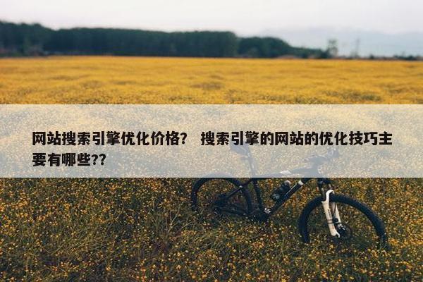 网站搜索引擎优化价格？ 搜索引擎的网站的优化技巧主要有哪些?？
