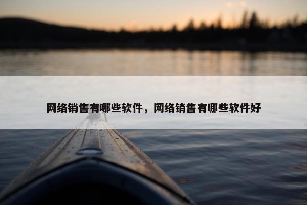 网络销售有哪些软件，网络销售有哪些软件好