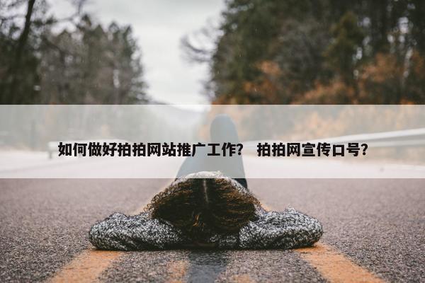 如何做好拍拍网站推广工作？ 拍拍网宣传口号？