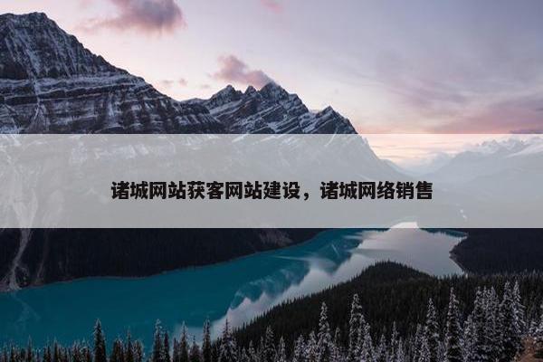 诸城网站获客网站建设，诸城网络销售
