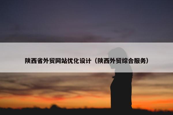 陕西省外贸网站优化设计（陕西外贸综合服务）