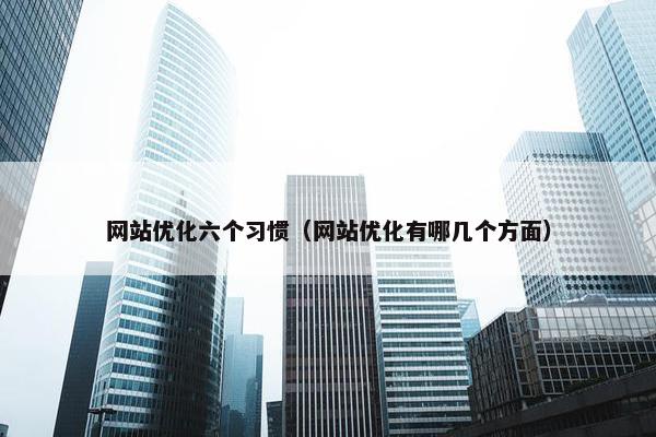 网站优化六个习惯（网站优化有哪几个方面）