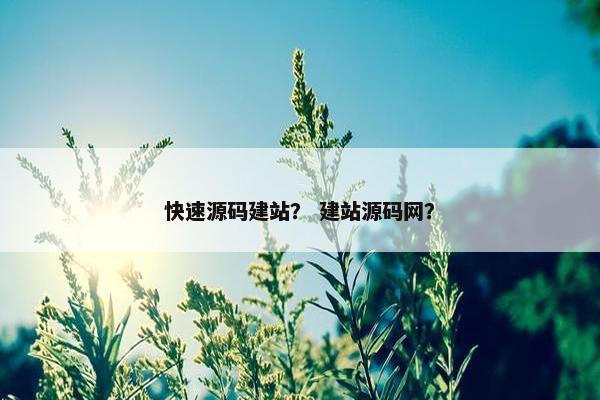 快速源码建站？ 建站源码网？