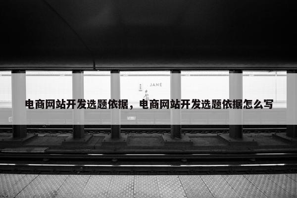 电商网站开发选题依据，电商网站开发选题依据怎么写