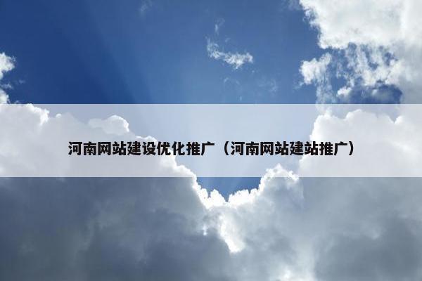 河南网站建设优化推广（河南网站建站推广）