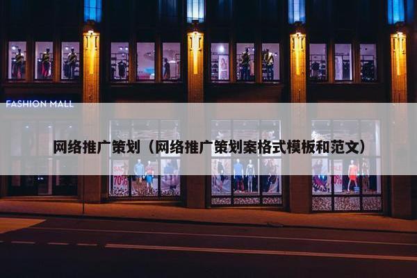 网络推广策划（网络推广策划案格式模板和范文）