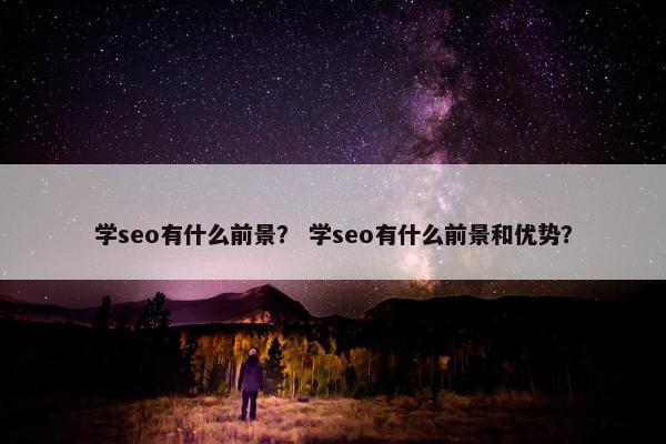 学seo有什么前景？ 学seo有什么前景和优势？