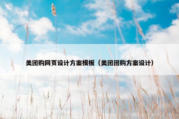 美团购网页设计方案模板（美团团购方案设计）