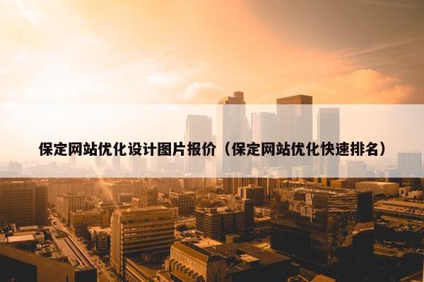 保定网站优化设计图片报价（保定网站优化快速排名）