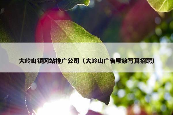 大岭山镇网站推广公司（大岭山广告喷绘写真招聘）