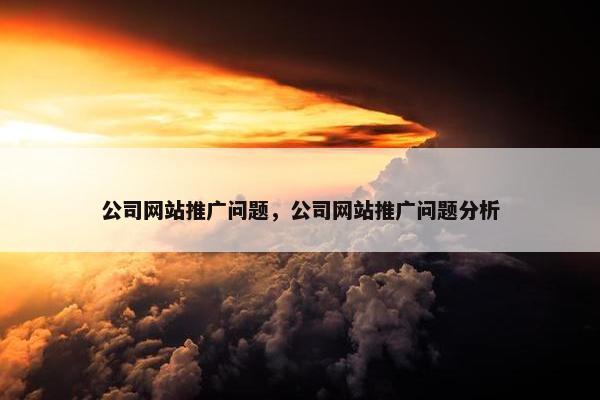公司网站推广问题，公司网站推广问题分析