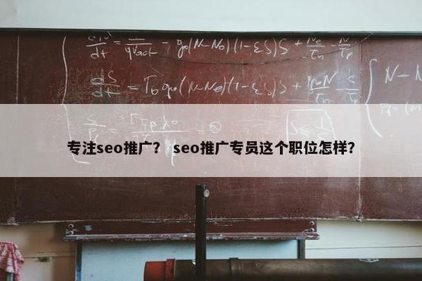 专注seo推广？ seo推广专员这个职位怎样？