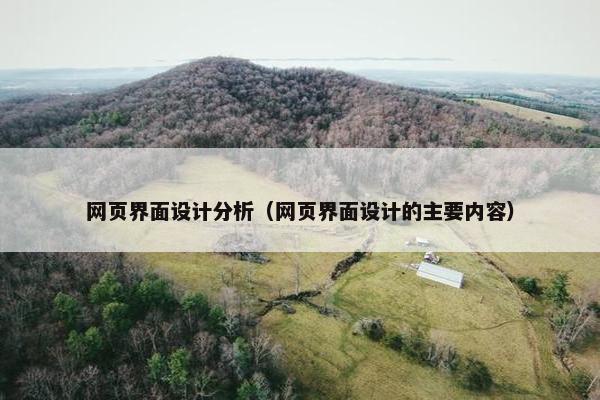 网页界面设计分析（网页界面设计的主要内容）