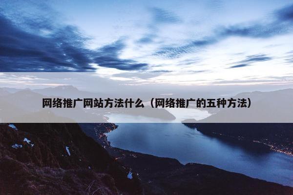 网络推广网站方法什么（网络推广的五种方法）