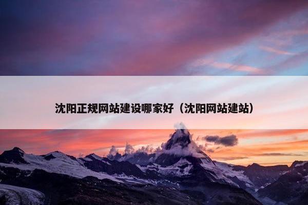 沈阳正规网站建设哪家好（沈阳网站建站）