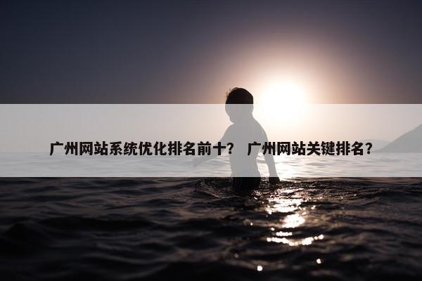 广州网站系统优化排名前十？ 广州网站关键排名？