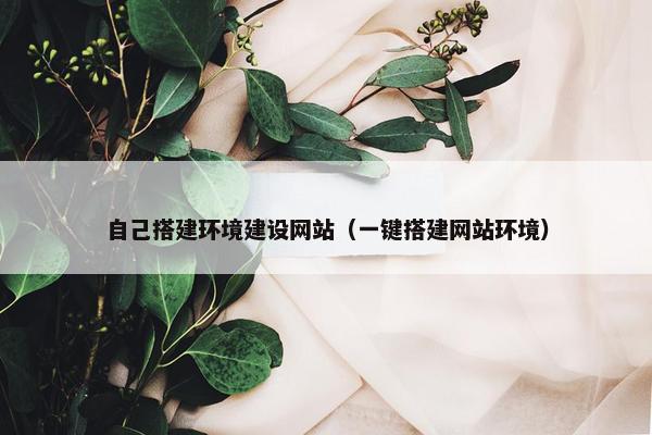 自己搭建环境建设网站（一键搭建网站环境）