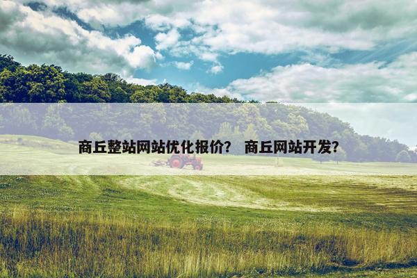 商丘整站网站优化报价？ 商丘网站开发？