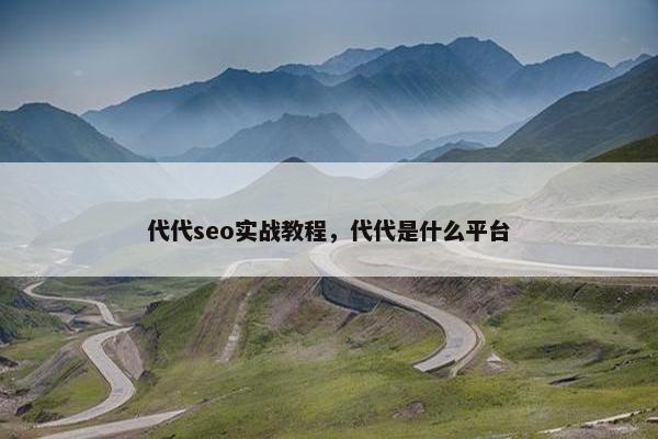 代代seo实战教程，代代是什么平台