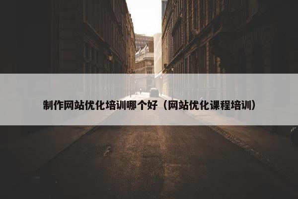 制作网站优化培训哪个好（网站优化课程培训）