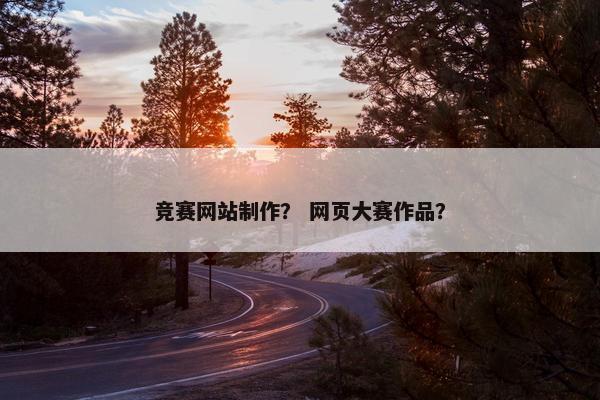 竞赛网站制作？ 网页大赛作品？