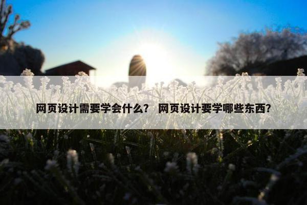 网页设计需要学会什么？ 网页设计要学哪些东西？