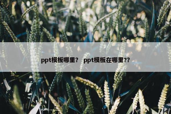 ppt模板哪里？ ppt模板在哪里?？