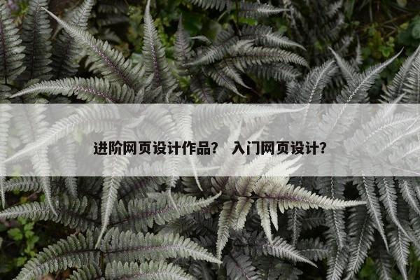 进阶网页设计作品？ 入门网页设计？