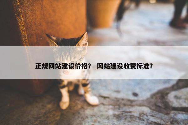 正规网站建设价格？ 网站建设收费标准？